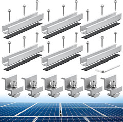 Solar Panel Bracket Kit, 6 Pcs 7.87 in Aluminium Solar Panel Mounting Rail 30Mm/