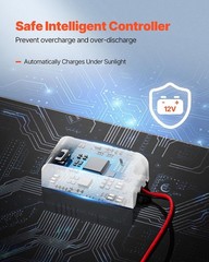 20W 12V Solar Panel Battery Charger, Solar Battery Trickle Charger Maintainer wi