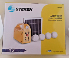 Solar Powered 4 L.E.D Lamp Kit 6000MAH With Dual USB Outputs and Flashlight