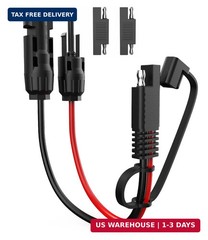 BERLAT Solar Extension Cable – 10AWG, 30cm with 2 SAE Polarity Reverse Adapters