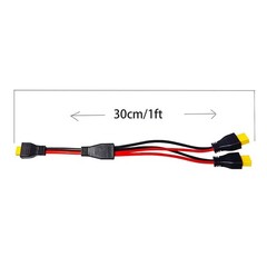 LIXINTIAN 10AWG XT60 Y Splitter Cable, XT60 Female to Dual Male Connector Ada…