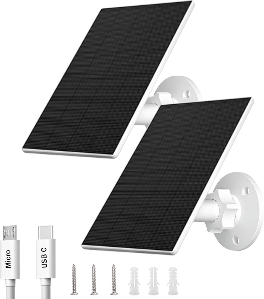 2W Solar Panel for Security Cameras, 5V Solar Charger