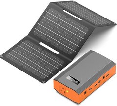 65W AC DC Portable Power Bank Fast Charger Mini Generator & 30W Solar Panel Kit