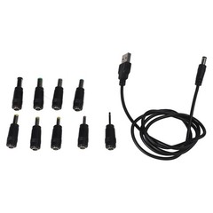 USB to DC Charging Cable Featuring Compact Design and Multiple Adapters