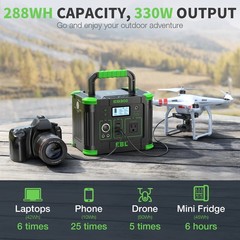 330W 288.6WH Portable Power Station Solar Generator RV Camping LiFePO4 Battery