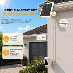 8W Solar Panel for Ring Camera, Solar Panel Charger Compatible with Ring Stick u