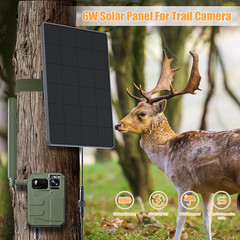 6W Trail Camera Solar Panel Charger 6000mAh IP65 Waterproof DC Connector Kit