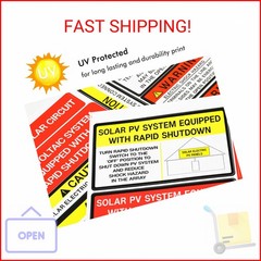 CDXHOME 48 Pack PV Solar System Install Label Kit,Photovoltaic Safety Stickers,P