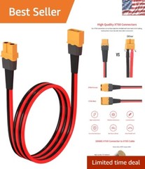 2FT XT60 Extension Cable – 10AWG Low Resistance Connection for Power Stations
