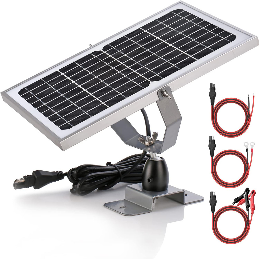 SUNER POWER 10W 12V Solar Battery Charger Maintainer, Built-In Smart MPPT Charge
