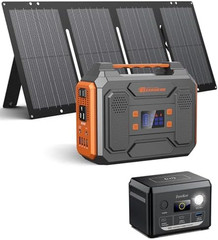 Portable Solar Power Generator with Panels, 300W 110V AC Outlet Power Station wi