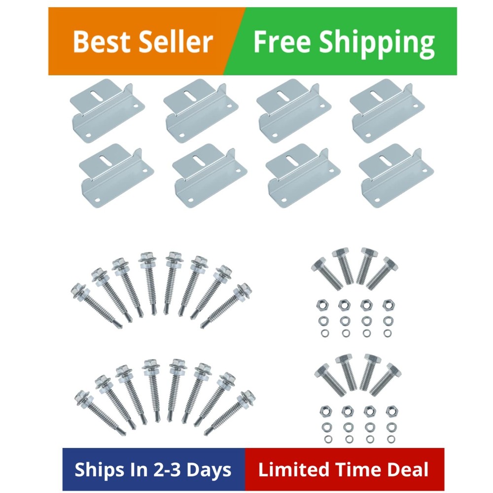 Solar Panel Mount Z Brackets, 2 Sets 8 Units Solar Panel Mounting Brackets, L…