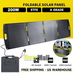 Portable Foldable Solar Panel, Power Backup for Camping Off Grid, 200W, 100W