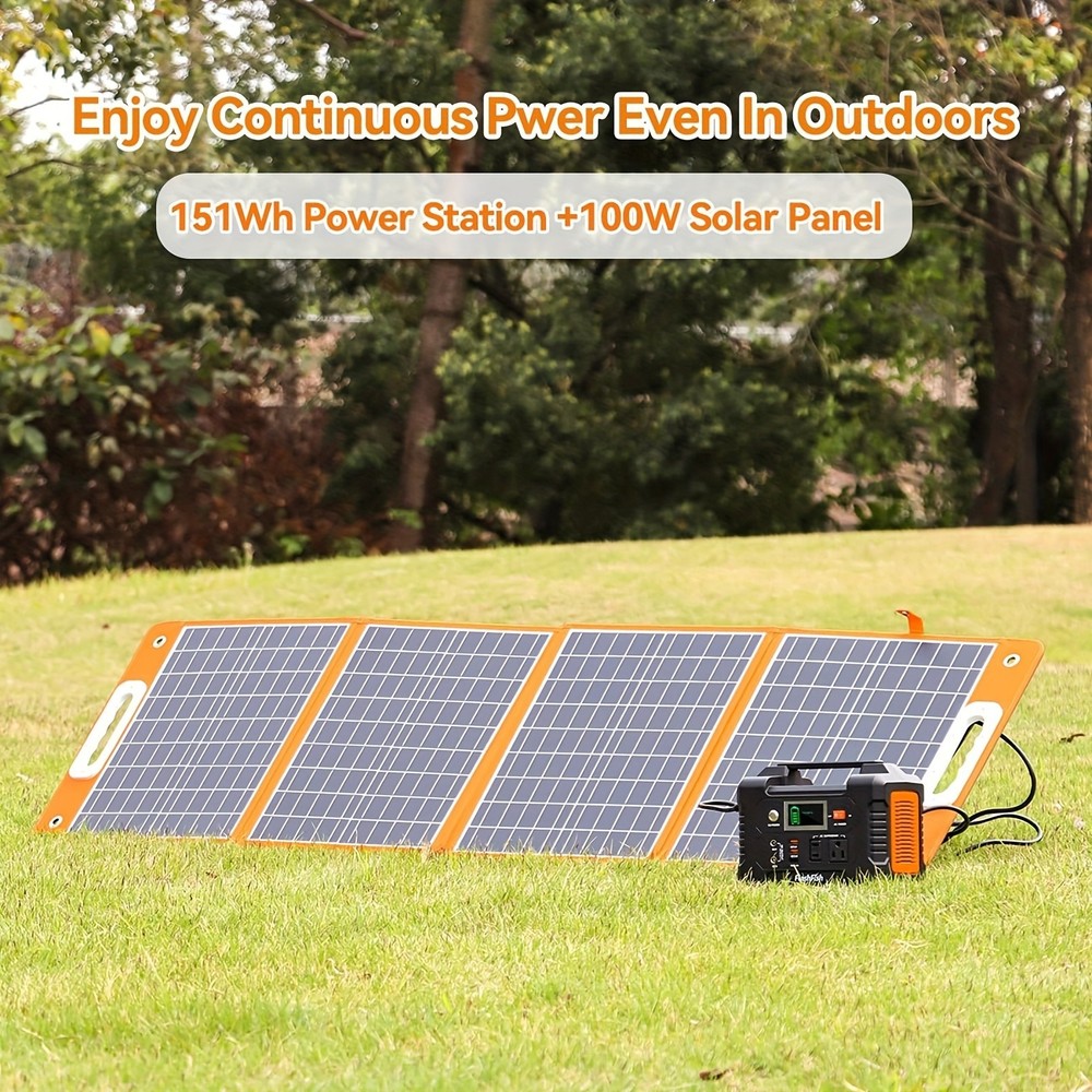 200W Portable Power Station with 100W Solar Panel for Outdoor Camping RV Travels