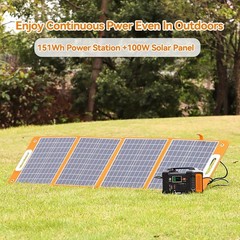200W Portable Power Station with 100W Solar Panel for Outdoor Camping RV Travels