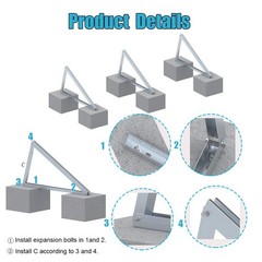 CMYYANGLIN Solar Panel Mounting Brackets Kit System Adjustable 30º~45º Aluminu