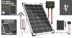 Efficient 30W Solar Battery Maintainer with LED Indicators & Waterproof Design