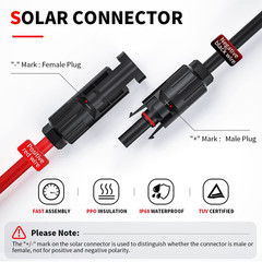 10AWG Solar Panel Cable Connector Kit, Compatible with Solar Connector