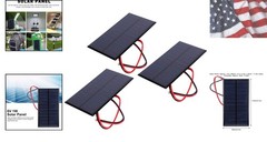 1W 6V Mini Solar Panel, 3PCS Polysilicon Cell Charger Module with 30cm Cable …