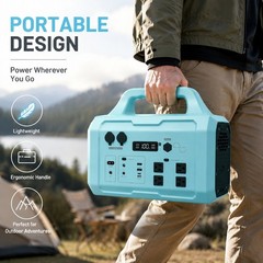 Blue Portable Solar Generator 1024Wh 1000W Off-Grid Outdoor Emergency Power Bank