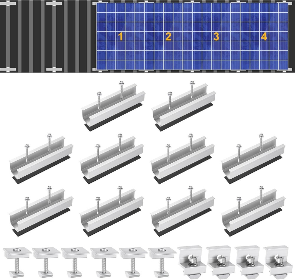 10 PCS Solar Panel Mounting Brackets Kits, Aluminum Alloy 120mm Z Bracket Solar