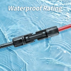 Energeaster 10AWG Solar Cable Kit with Connectors, 20FT Red & Black Extension