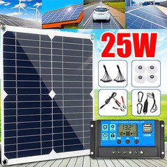 25 Watts Solar Panel Kit 100A 12V Battery Charger with Controller Caravan Boat
