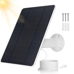 USB Solar Panel for Ring Camera – Type-C Solar Panel Charger 5v 6w White 6W