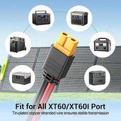 Solar Connector to XT60 Adapter Extension Cable, Solar Panel to XT60 Charge Exte