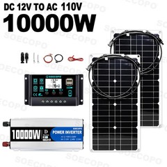 SOECOPO 10000W Solar Kit 2pcs Flexible Panels Inverter for Boat RV Camping