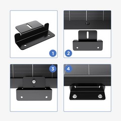 Callsun Solar Panel Mounting Z Brackets, Black Aluminum 8-Pack Set