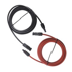Munirater 10 AWG 15ft 1 Pair Solar Panel Extension Cable Wire Connector