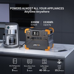 PECRON E2000LFP 1920Wh Portable Power Station with 2*200W Solar Panels Cart Kits