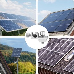16 Pcs Solar Panel Grounding Lugs, Stainless Steel, Silver, Mount Bracket, So…