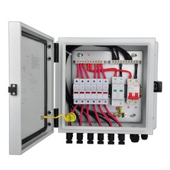 PV Combiner Box, 6 String Solar Combiner Box with 15A Rated Current Fuse, Sur…