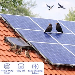 8 Inch X 100FT Solar Panel Bird/Critter Guard Anti-Rust with 100 Fastener Clips