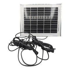 PMQX 6W 5V Solar Panel Aluminum Frame 196x250x17mm 2-Pin led Connectors Black