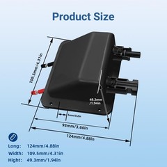 Solar Entry Gland Dual Cable Housing with 1ft 10awg Cable IP68 for RV Boat