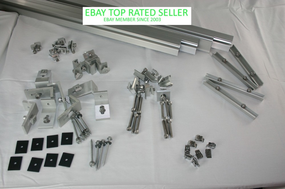 Solar Rail kit to mount 7 panels w/ clamps & L brackets and with 7.3 ft rails