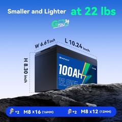 4 Pack 12V 100Ah LiFePO4 Bluetooth Battery Group 24 Deep Cycle Trolling Solar RV