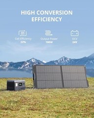 100W Portable Solar Panel, Foldable Solar Panels with Adjustable Kickstands,
