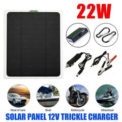 22W Solar Panel Kits 12V Trickle Battery Outdoor Charger Maintainer Boat RV Car