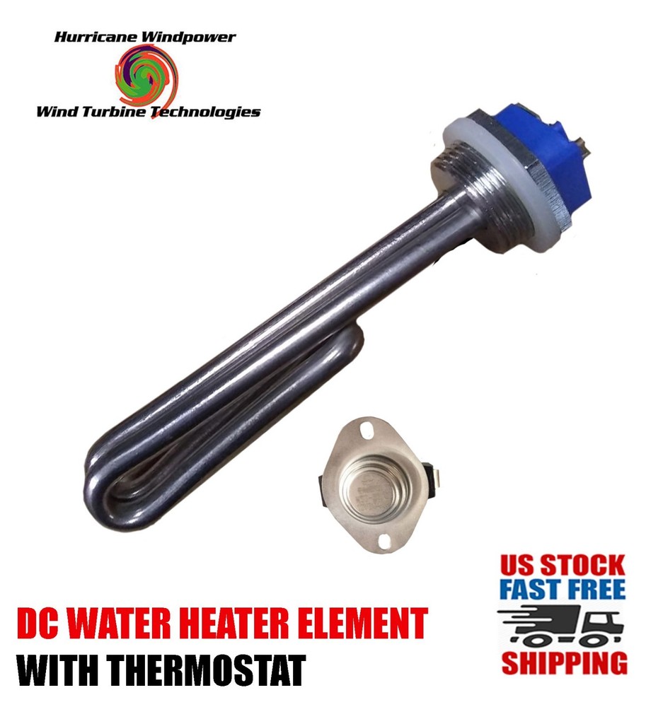 DC Water Heater Element 48 Volt 1000 Watt with Thermostat 175 Degrees F