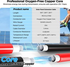 Bietrun MC4 To XT60 Solar Charge Cable 20Ft 12AWG