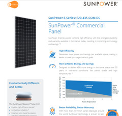 SUNPOWER 435W E20-435-COM US MADE 85.6 VOLT COMMERCIAL SOLAR PANEL