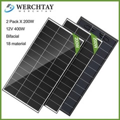 Bifacial 12V 400W 18BB Solar Panel High-Efficiency Battery Home PV Off-Grid Boat