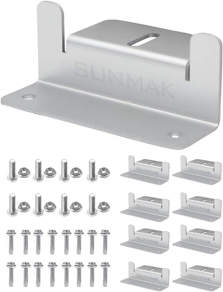 8 units per set Solar Panel Mounting Z Brackets Anodized Silver