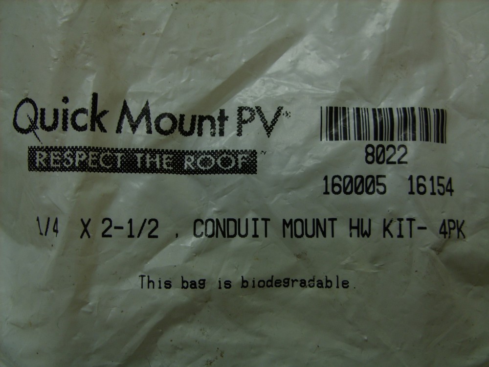 Quick Mount PV – Solar Panel Mounting Stainless Lag Bolt & Washer Hardware Kit