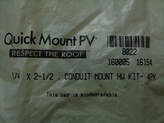 Quick Mount PV – Solar Panel Mounting Stainless Lag Bolt & Washer Hardware Kit