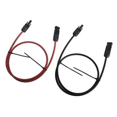 1 Pair 3 Feet Black + Red Solar Panel Extension Cable Wire Connector 10 AWG